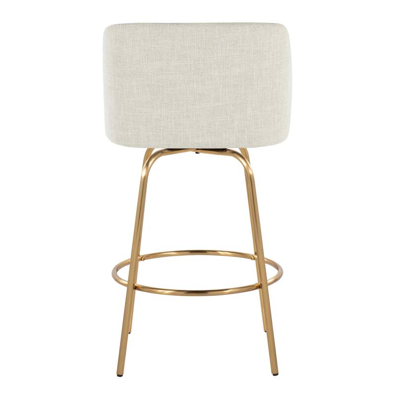Silver Orchid Vallberga 26" Counter Stool with Gold Metal Base (Set of 2)