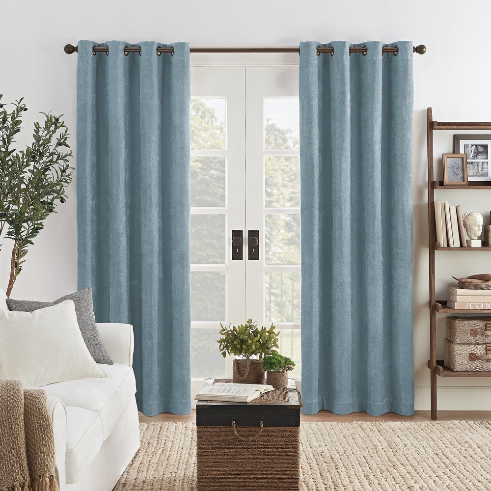 Eclipse Aura Draft Stopper Energy Saving 100% Blackout Grommet Top Curtain Panel