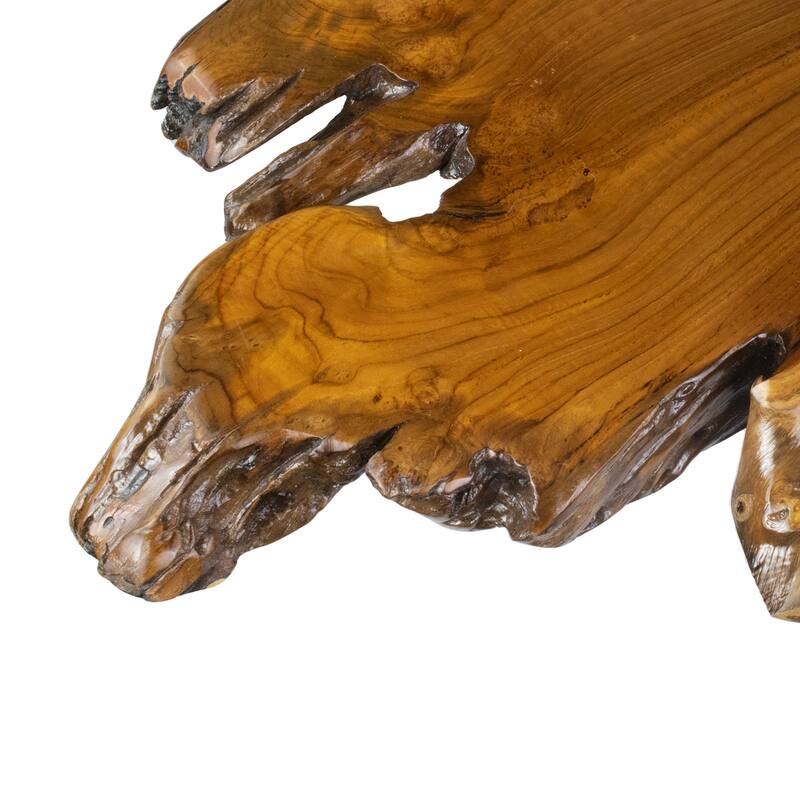 Handcrafted Live Edge Teak Irregular Coffee Table Accent Side Table