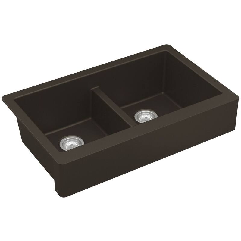 Karran USA QAR-750 Quartz QAR 34" Farmhouse Double Basin Quartz - Brown