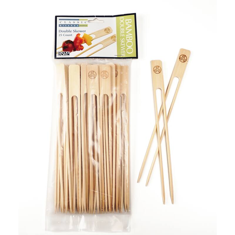 Good Ideas Bamboo Compost Pail - Double Round, 25-Count, 9-inch - Double Skewer