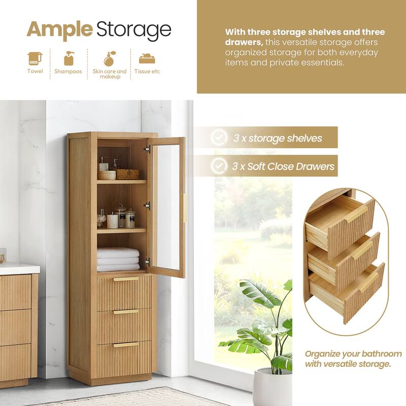 Santarem Solid Wood Bathroom Storage Cabinet