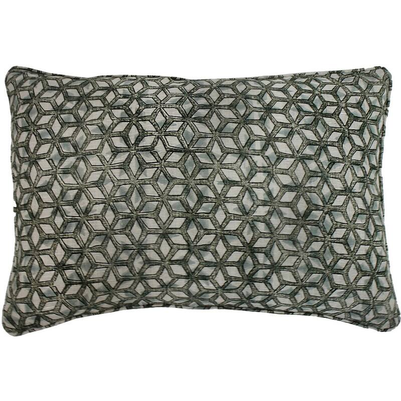 Jiti Indoor Abstract Patterned Block Print Linen Decorative Accent Rectangle Lumbar Pillows 16 x 24 - Green