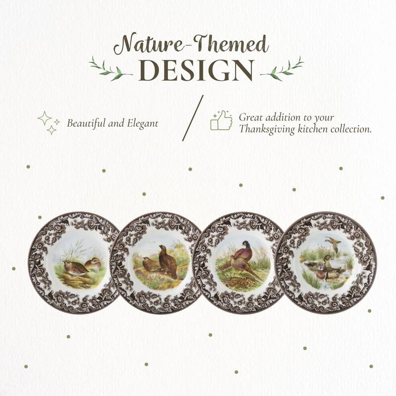 Spode Set of 4 Woodland Canape Plates - 6.5 Inch