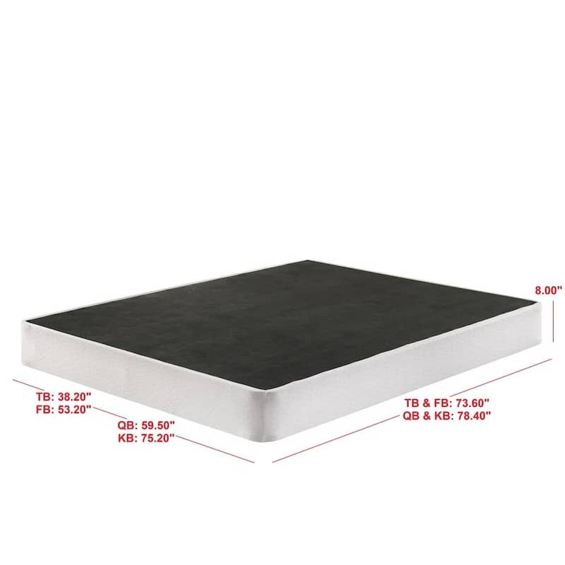 8 Inch Metal Box Spring Mattress Foundation with Cover Foldable Bed Base