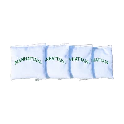Manhattan Jaspers White Cornhole Bags