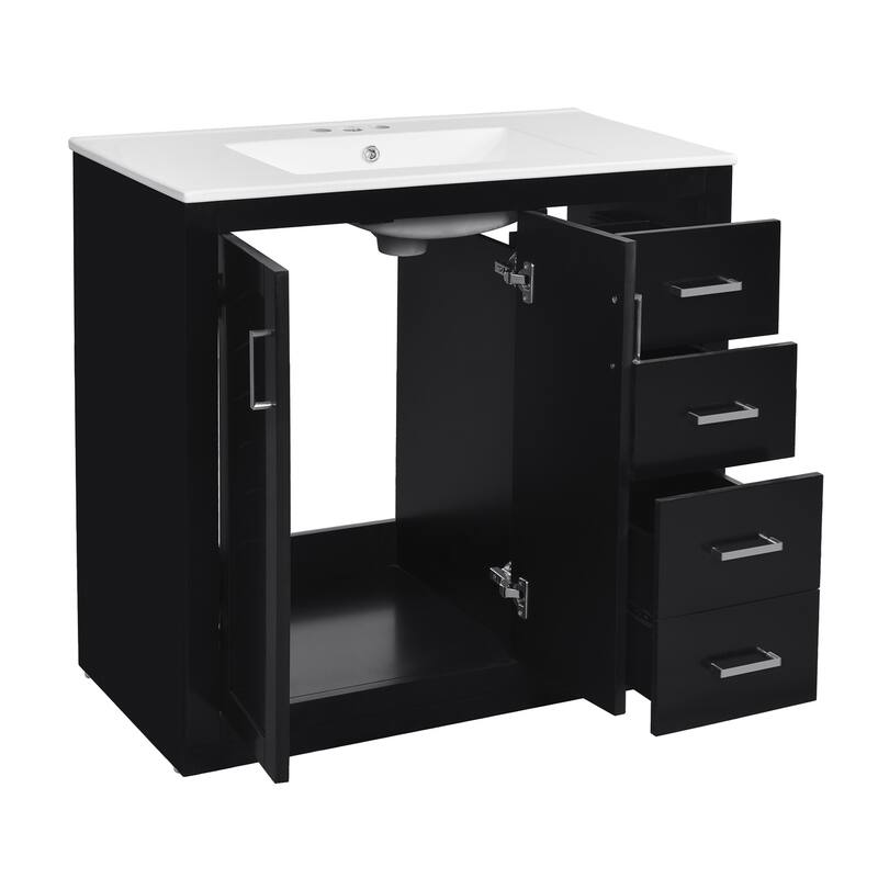 72'' Freestanding Storage Bathroom Vanity with Ceramic Sink (Separate)