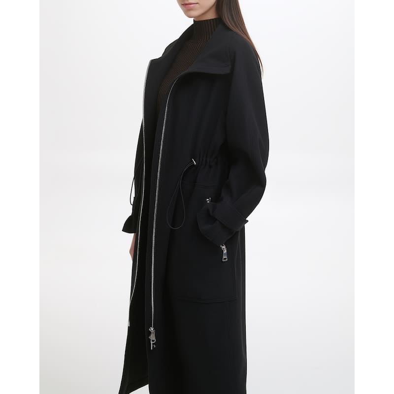 DKNY Long Zip Front Trench Coat - S