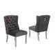 Best Quality Furniture Dining Chair Nail-Head Trim Tufted Hanging Ring - Set of 2 - Dark Grey