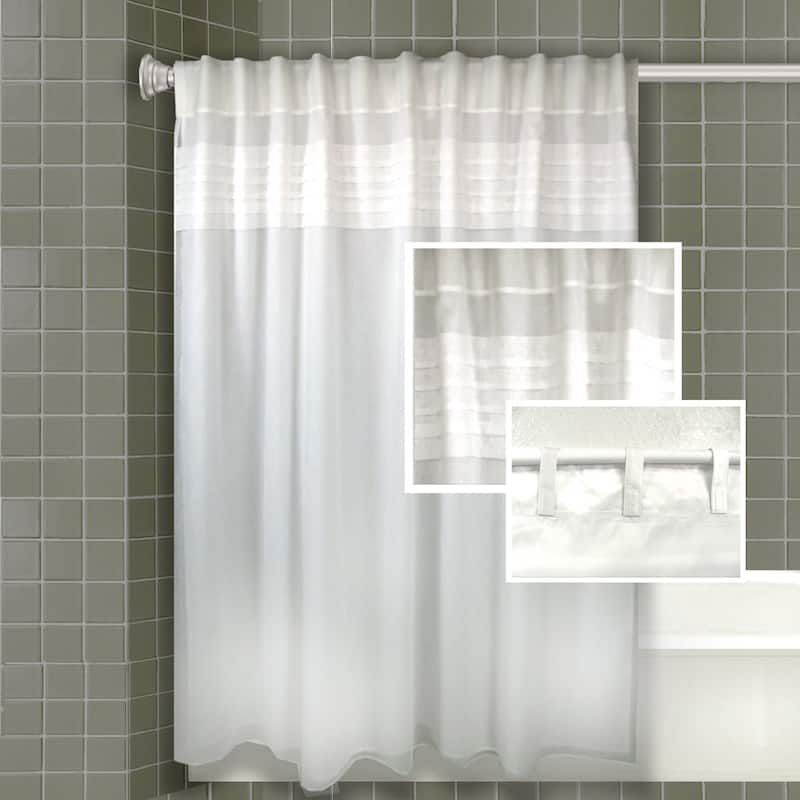 Geneva Premium Shower Curtain - No Liner Needed - White