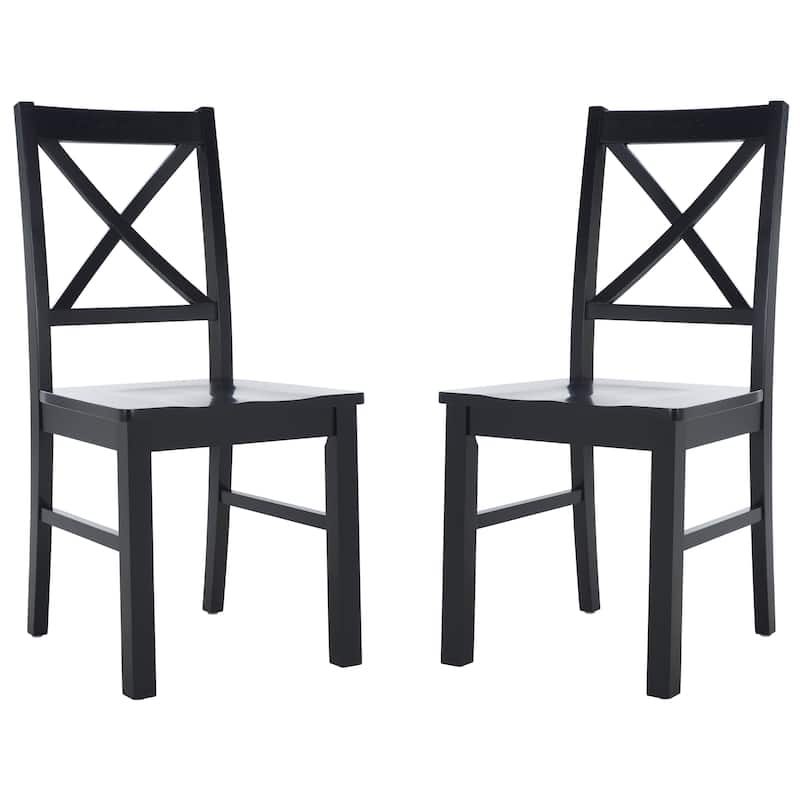SAFAVIEH Concetta White/Natural Dining Chair - 17.5" W x 19.5" L x 37" H - 18"W x 20"D x 37"H