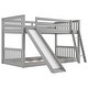 preview thumbnail 4 of 4, Twin over Twin Size Bunk Bed with Convertible Slide and Ladder