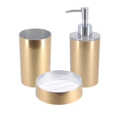 Brushed Gold Bathroom Accessory Set 3-Pieces