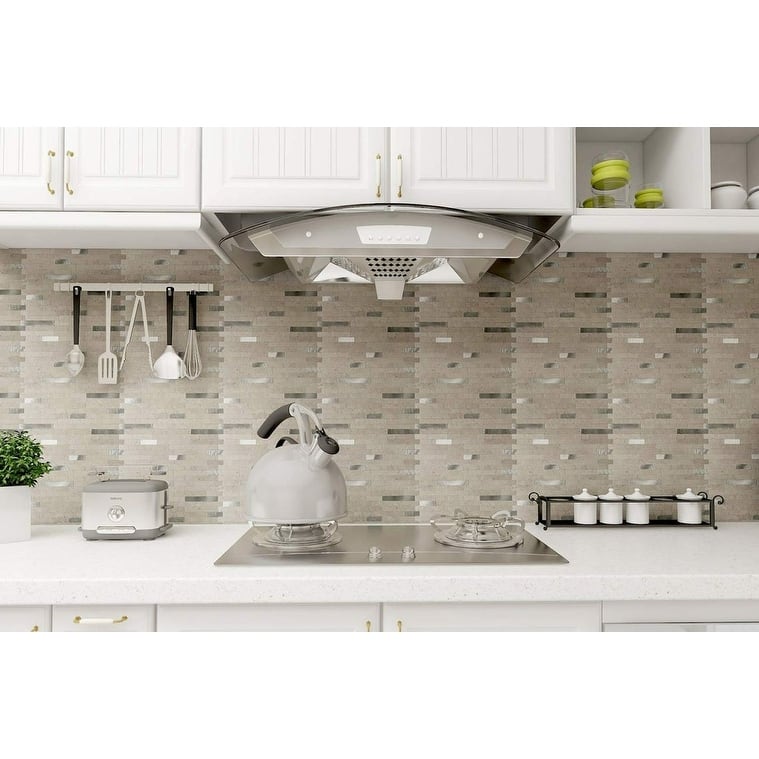 Art3d 12"x12" Peel and Stick Tile Backsplash for Kitchen, Aluminum Composite Tiles (5 Tiles)
