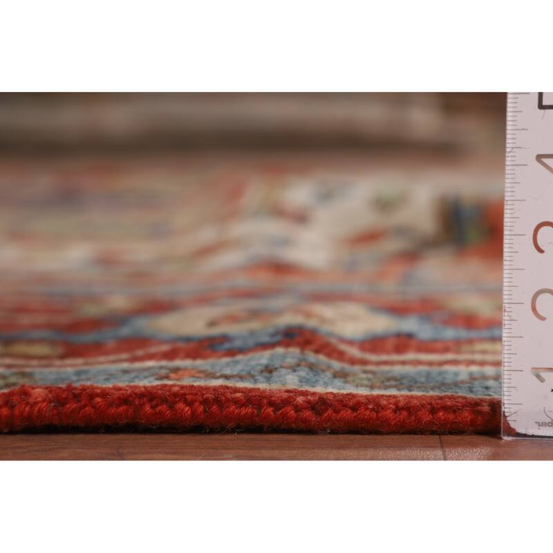 Orange & Ivory Heriz Serapi Indian Area Rug Hand-Knotted Wool Carpet - 8'9"x 11'10"