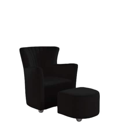 Relax Armchair With Foot Stool (Black)