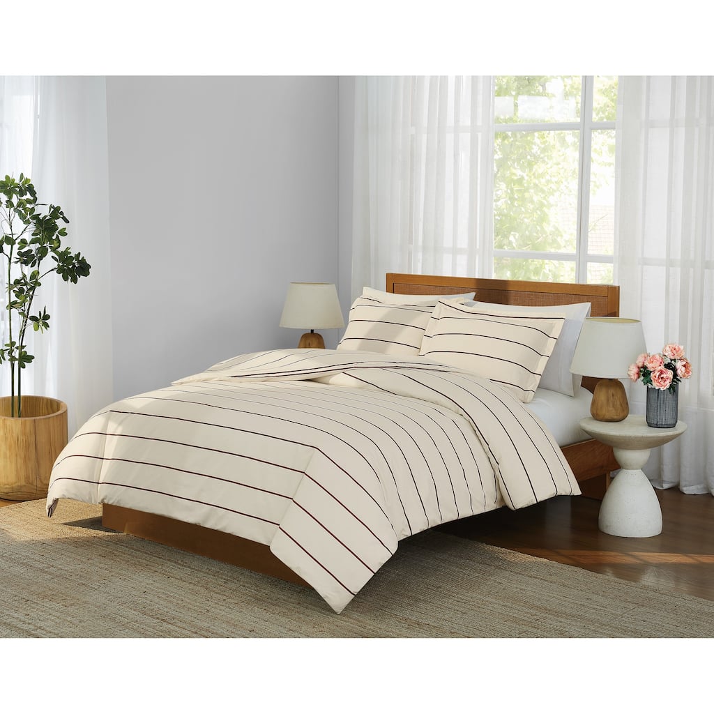 Brooklyn Loom Hayward Stripe 3 Piece Duvet Cover Set