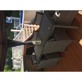 Havenside Home Stillwater Grey Indoor/Outdoor 7-piece Rectangle Dining Set with Grey Cushions