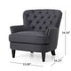 preview thumbnail 4 of 3, Roomfitters Tufted Accent Chair with Ottoman Set, Nailhead Trim Upholstered Lounge Chair with Wood Legs for Living Room, Gray