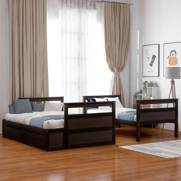 slide 2 of 16, Twin over Full Bunk Bed with Storage Espresso