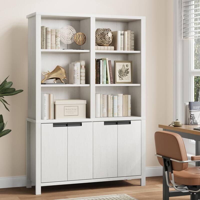Tall Storage Bookshelf with Open Shelves for Living Room, Bedroom, Home Office