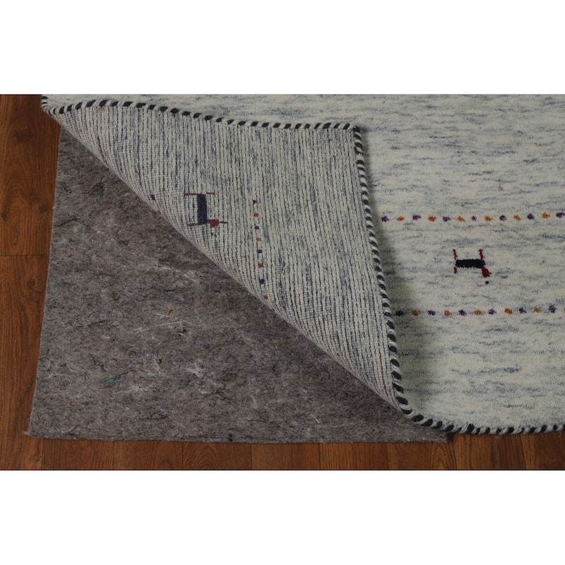 Hand Knotted Oriental 100% Wool Carpet Tribal Animal Pictorial Beige & Ivories Gabbeh Area Rug - 7' 10'' X 5' 2''