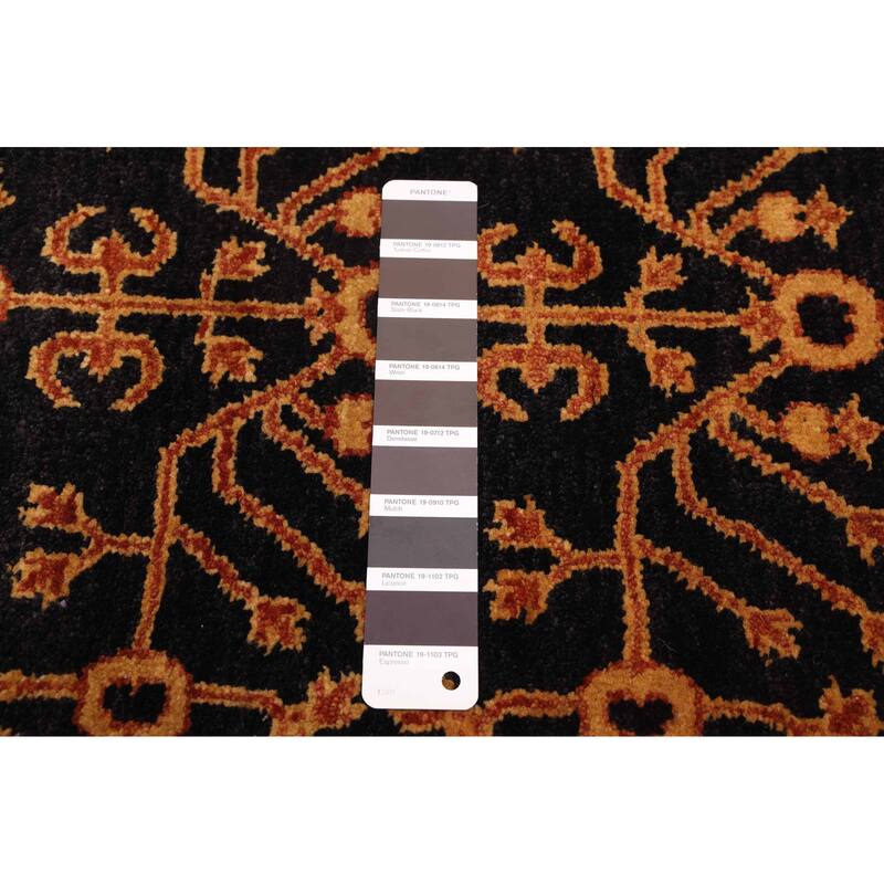 ECARPETGALLERY Hand-knotted Finest Agra Jaipur Black Wool Rug - 4'0 x 5'11