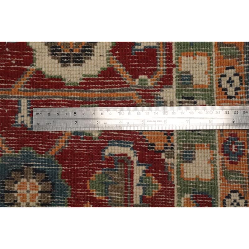 Hand Knotted Oriental 100% Wool Carpet Traditional Medallion Beige & Ivories Heriz (serapi) Area Rug - 13' 10'' X 9' 7''