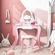 preview thumbnail 4 of 8, Gymax Pretend Kids Vanity Set Makeup Dressing Table 2-in-1 Mirror &