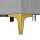 preview thumbnail 38 of 52, Bedroom Velvet Fabric Bed Frame with Classic Semi-circle Shaped Headboard and Metal Legs, Upholstered Platform Bed for Kids