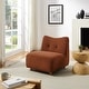preview thumbnail 3 of 14, Art Leon Jacquard Flannel Armless Accent Chair with Wooden Legs Caramel