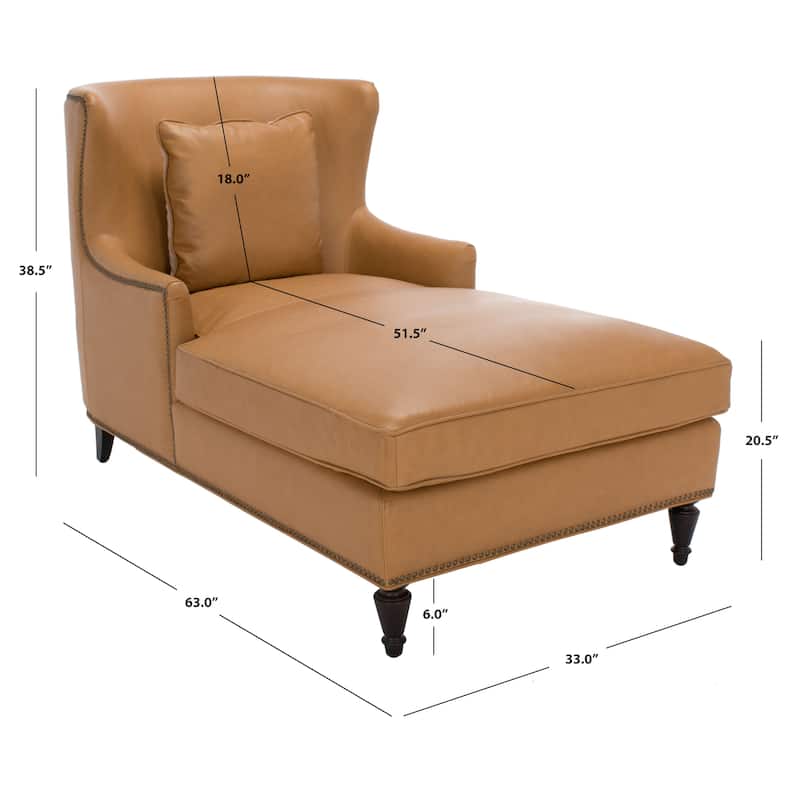 SAFAVIEH Couture Salbjorg Upholstered Chaise Lounger - 33 In W x 63 In D x 38.5 In H - 33Wx63Dx39H