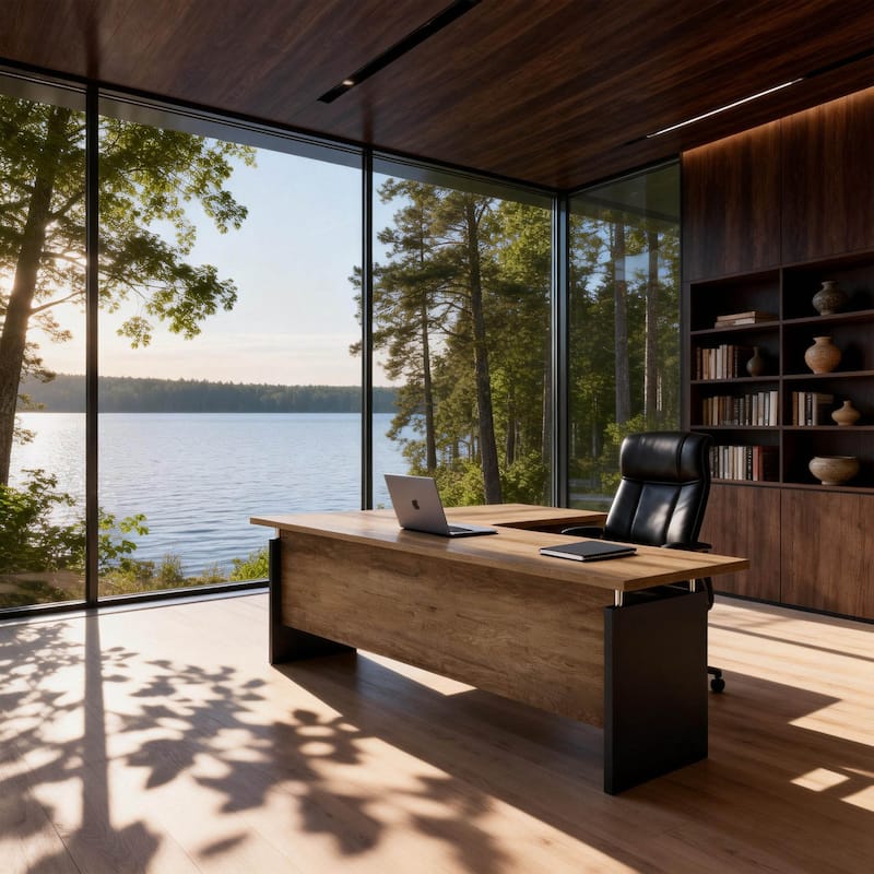 WESOME 63-inch L Shaped Executive Desk, Industrial Modern Office Desk with 3 Storage Drawers