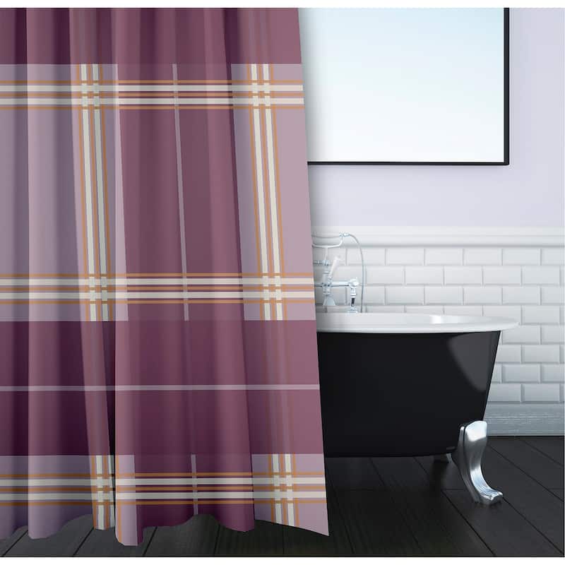 Large Plaid Pattern Shower Curtain