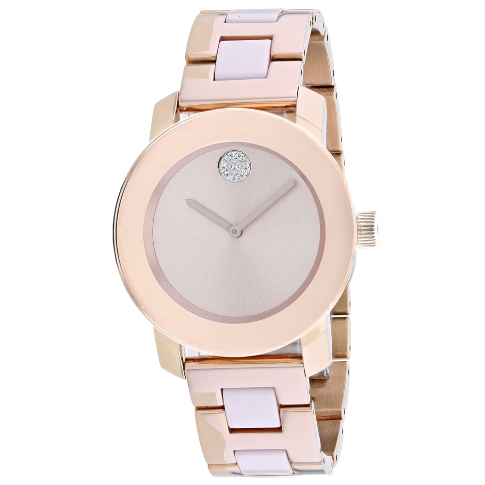 Shop Movado Women S Bold Rose Gold Dial Watch 3600639 Free