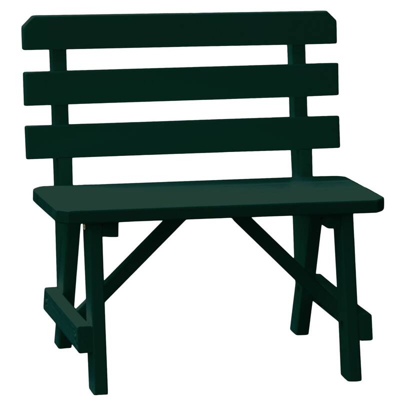 Pine 3' Traditional Backed Bench - Dark Green