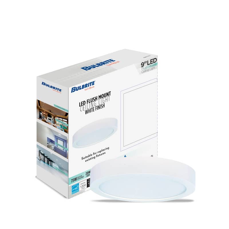 Bulbrite Single LED 9" Round Flush Mount Fixture, 75W Equivalent