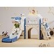 preview thumbnail 7 of 16, Toddler Slide, 7 in 1 Kids Indoor Slide for Toddler 1-3, Indoor Outdoor Baby Toddler Slide Playset Playground Blue&gray