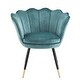 preview thumbnail 33 of 35, Angela Black and Gold Metal Leg Velvet Seashell Accent Chair (Set of 2) by iNSPIRE Q Bold