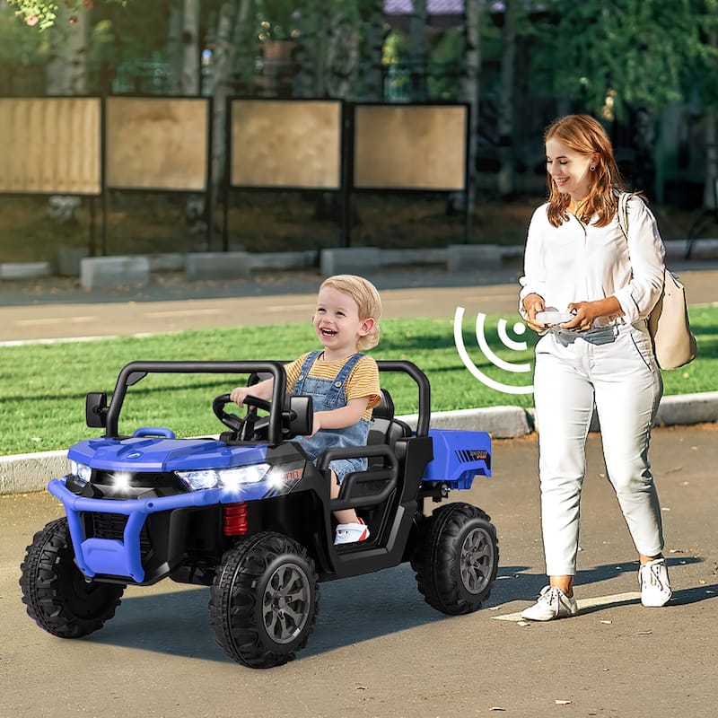 Gymax 24V Kids Ride On Dump Truck 2-Seater Electric Truck w/ Remote
