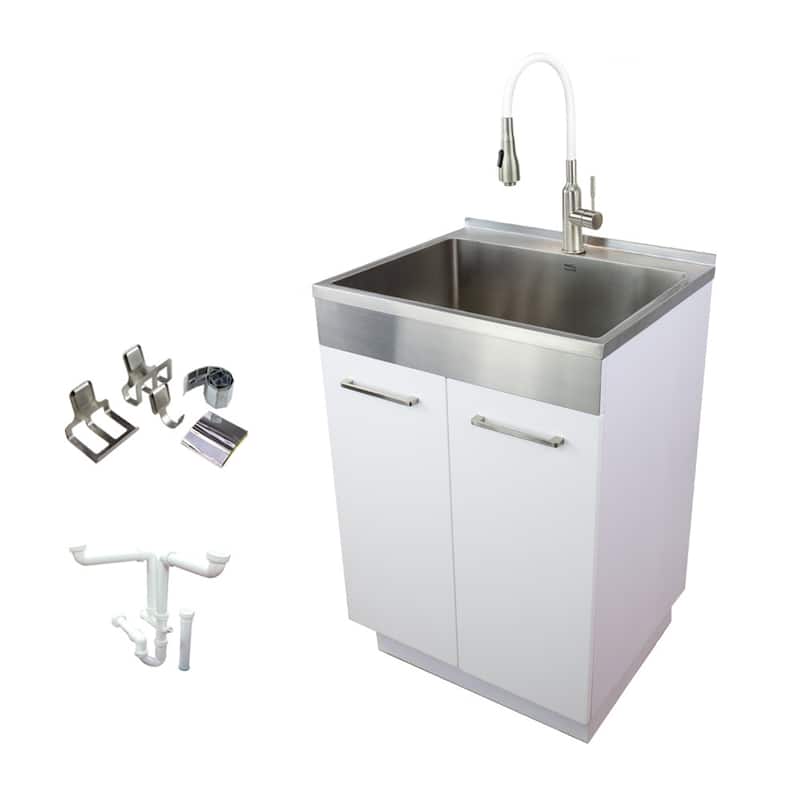 Transolid TRS_TCAM-2420 Contemporary Laundry Cabinet 23-5/8" Free - White