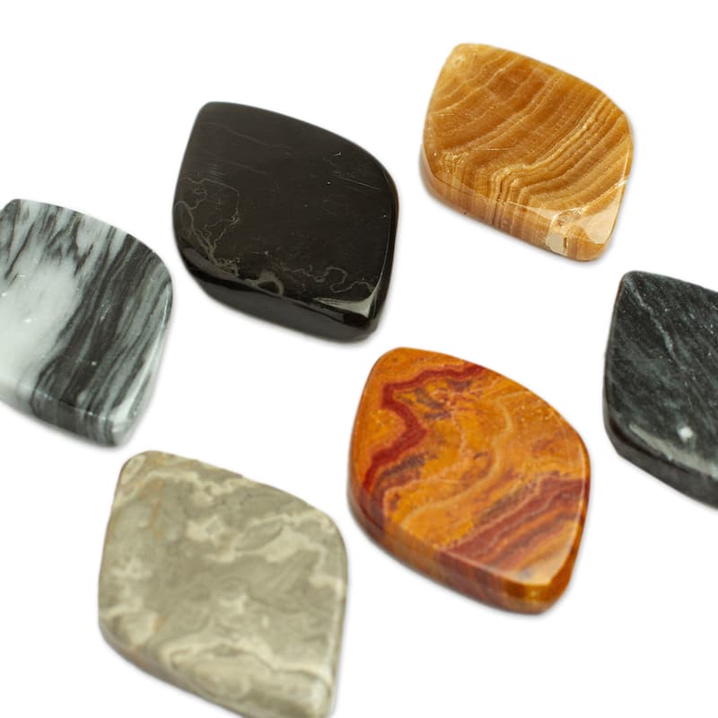 Novica Handmade Elegance Amulet Stress-Relieving Stones (Pair)