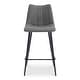 preview thumbnail 5 of 7, NADAAL STUDIOS Florian Counter Stool, Performance Upholstery and Steel Legs, Dark Grey - Set of 2