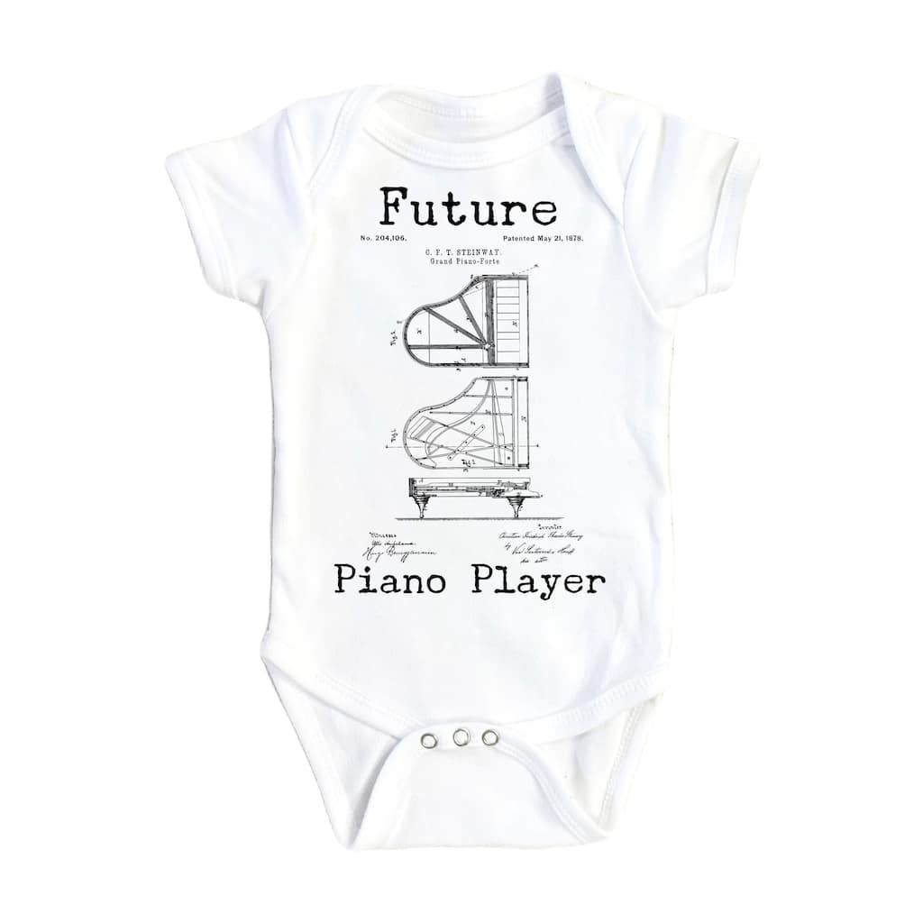 Piano - Baby Boy Girl Clothes Infant Bodysuit Funny Cute Newborn 1B