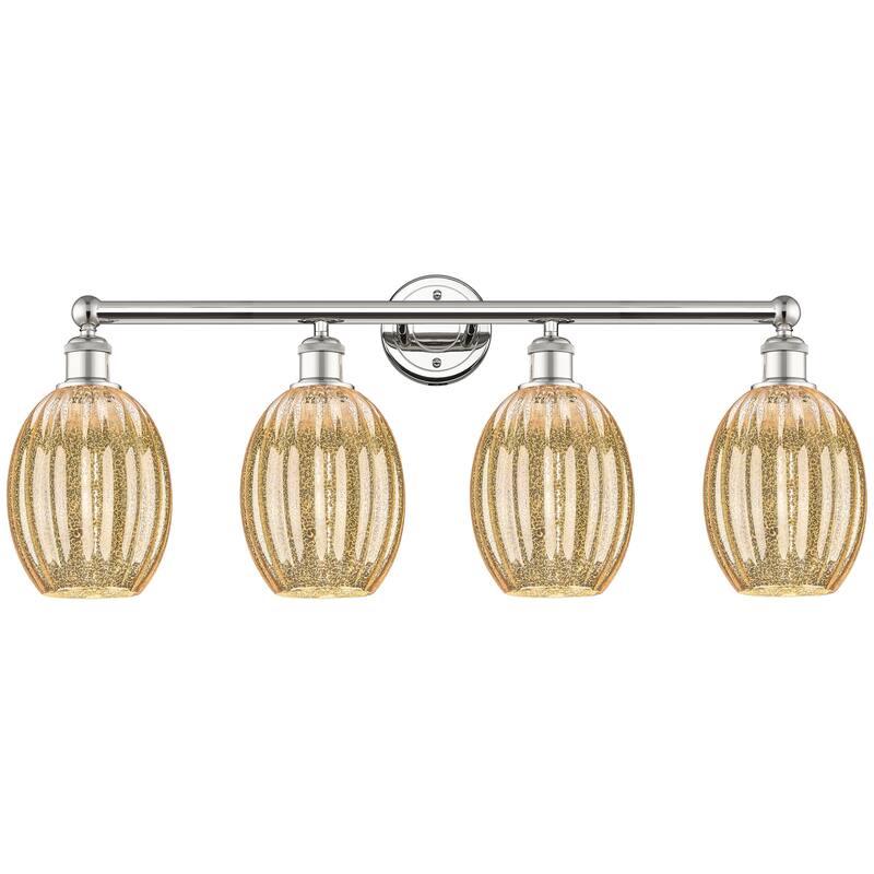 Innovations Lighting Endless Possibilities Edison - Preston - 4 Light 33" Bulb Shade Bath Vanity Light - Mercury/Polished Nickel