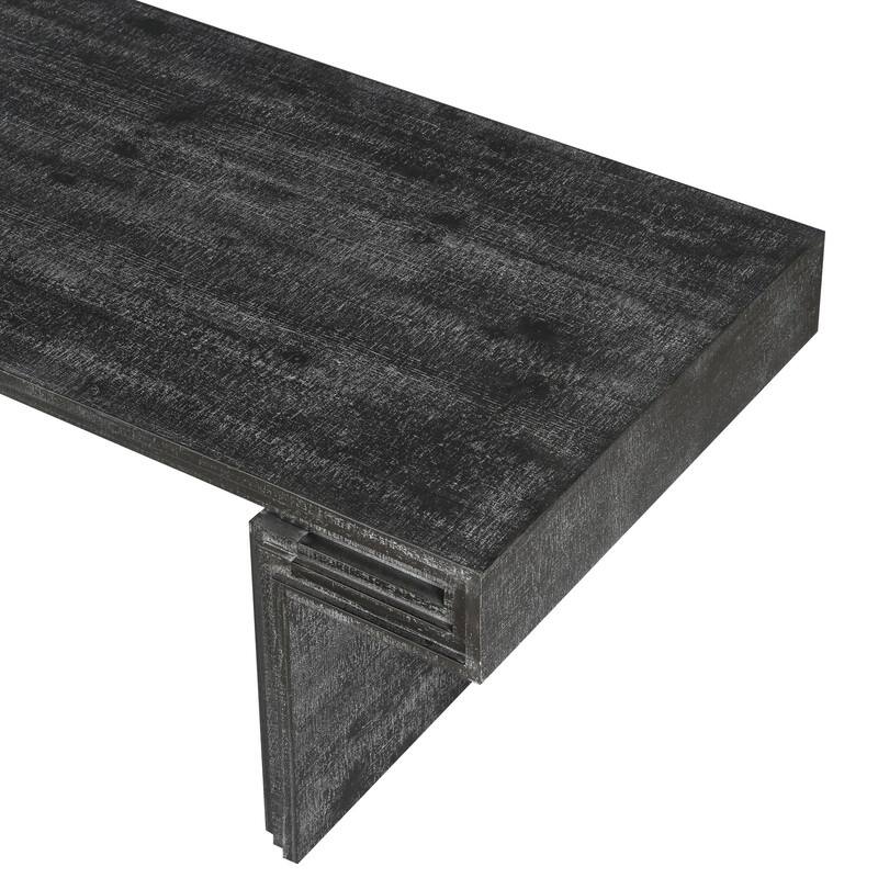 American Vintage Industrial Coffee Table, Premium Reclaimed Wood Texture Rectangular Design