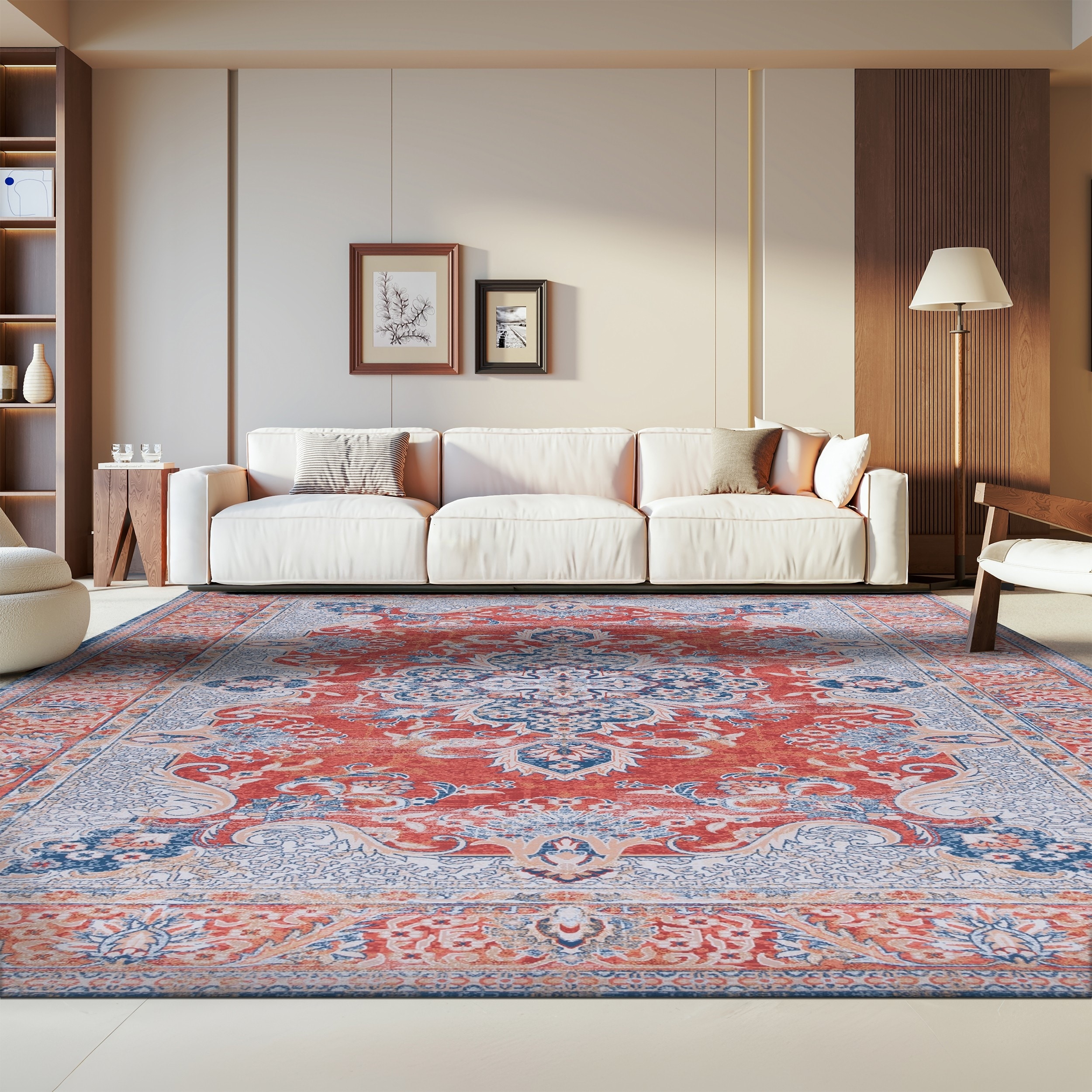 SAFAVIEH Tucson Machine Washable Slip Resistant Mintie Oriental Rug