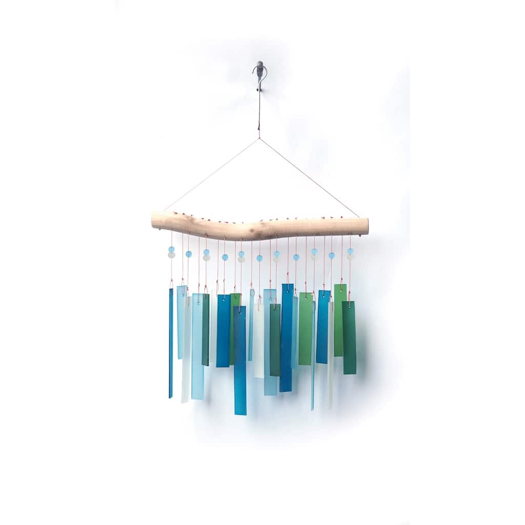 Recto, Blue Lagoon Sea Glass Wind Chime