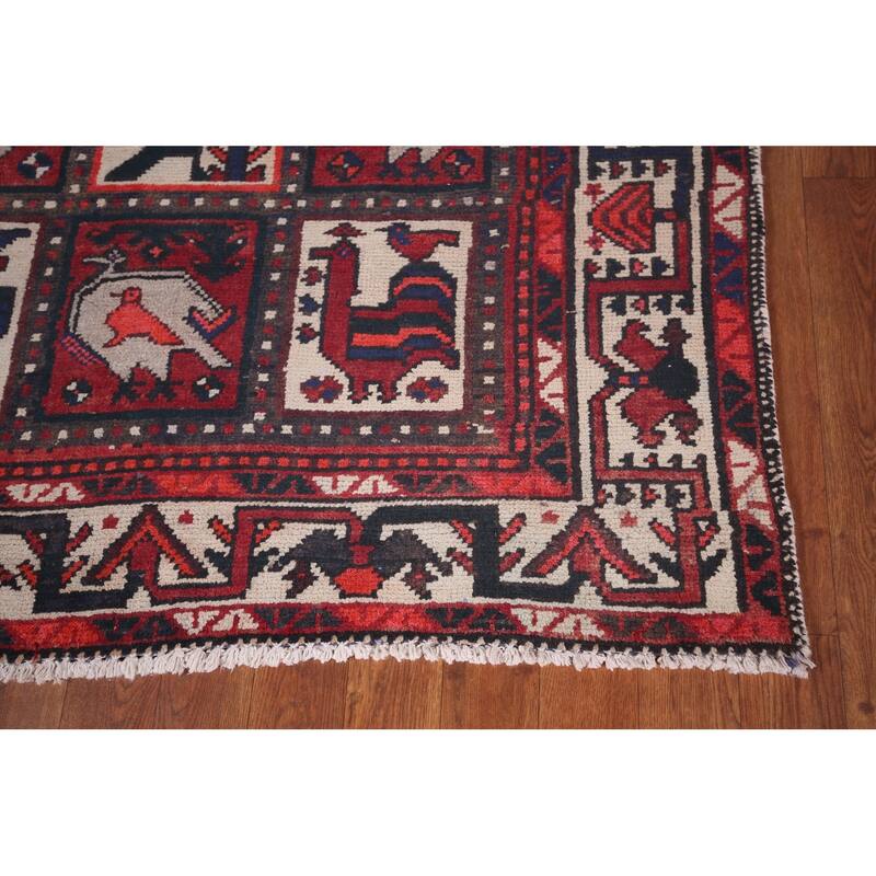Handmade Garden Design Tribal Bakhtiari Persian Vintage Wool Carpet - 5'3"x 10'0"