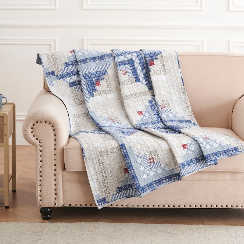 Greenland Home Cottage Cabin Traditional Calico Blanket and Throw Quilt